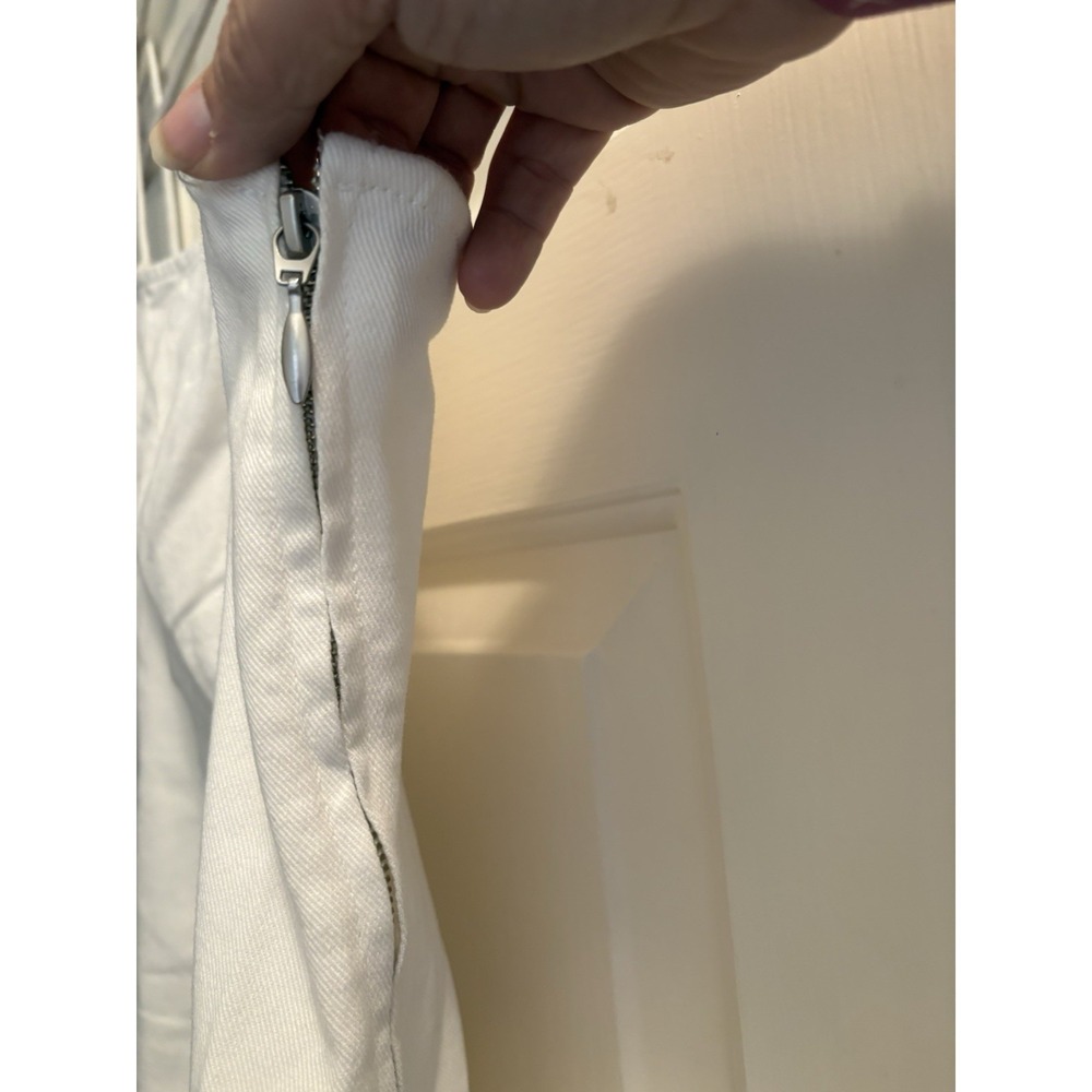 H&M Divided White Denim Mini Dress Size XL Spaghetti Strap - Picture 2 of 6